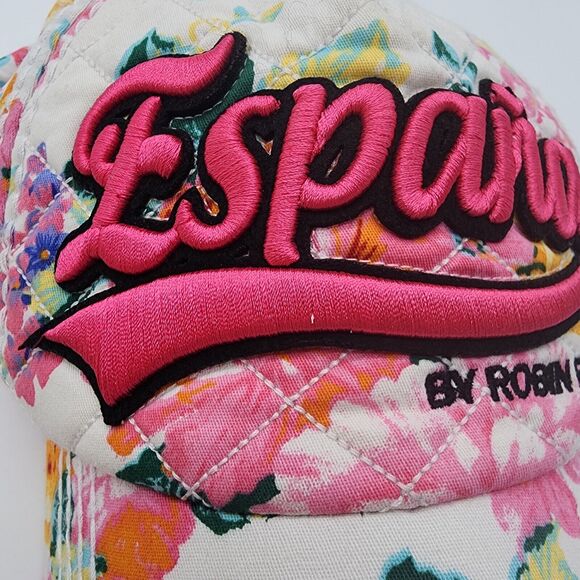 Robin Ruth Espana Quilted Hat Cap Allover Floral Embroidered Snapback Adjustable - Picture 6 of 10